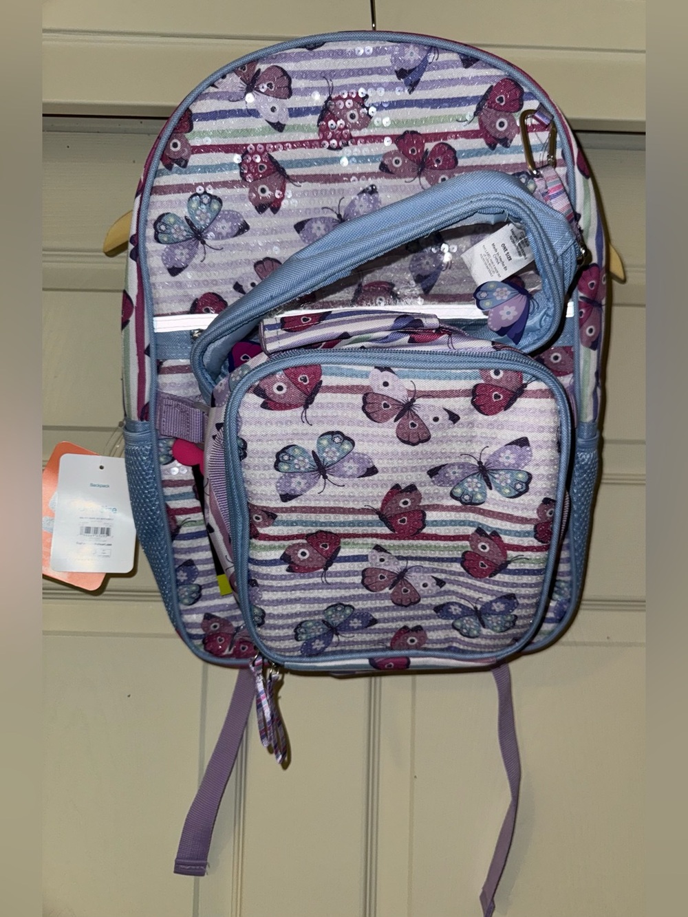 Wonder Nation Kids’ Butterfly Cabana 17" Backpack, Lunch Tote & Pouch set